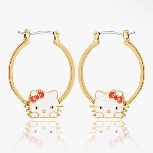 🆕 Hello Kitty Hoop Earrings for Women Official License,